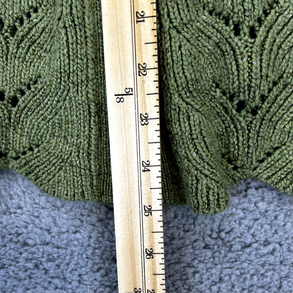 Dress Barn Woman’s Green Half Button Down Cardigan Size 14/16 Cozy Knit - Picture 5 of 10